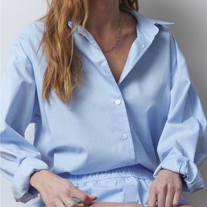 Aspesi Poplin Sky Blue Collared Shirt